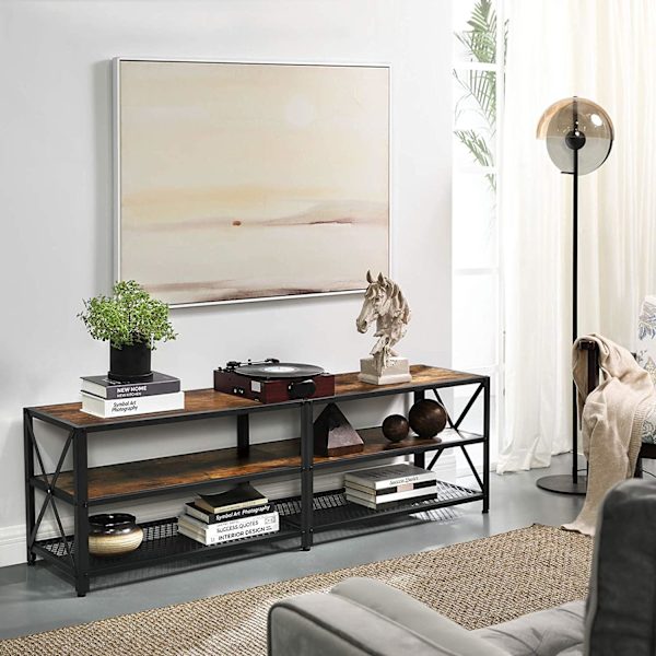 Rootz Tv-møbler - Tv-møbler - Tv-skab Industrielt - Sofabord - Brun/Sort - 160 x 39,2 x 50 cm (LxBxH)