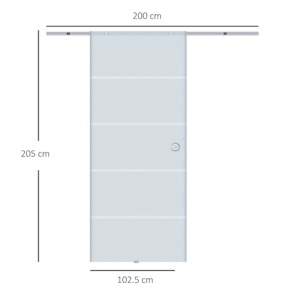 Rootz glasdør - skydedør - glasskydedør - 900 X 2050 mm