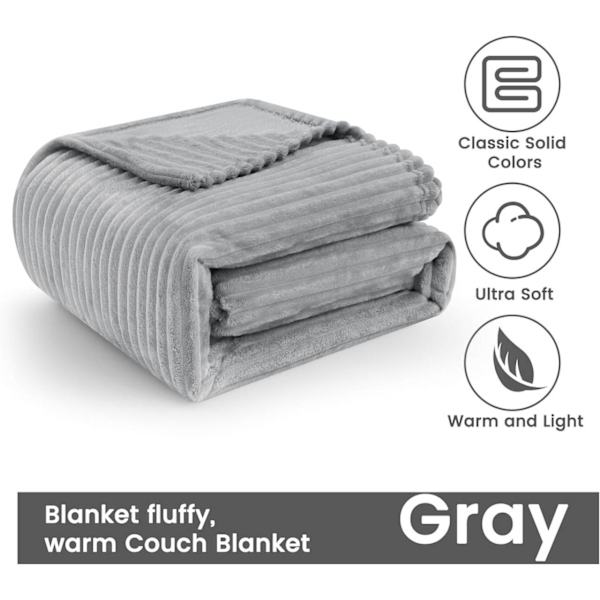 Rootz flanell fleecefilt - Randigt mjukt täcke - Mysigt plagg - 280g/m² - 150x200cm / 220x240cm