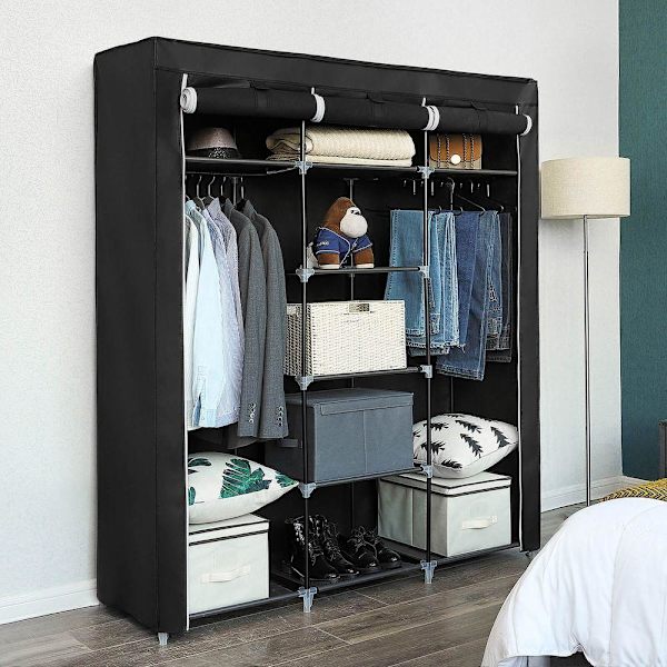 Rootz - XXL Canvas Garderobe - Garderobe - Opbevaringsskab - Sammenfoldeligt garderobeskab