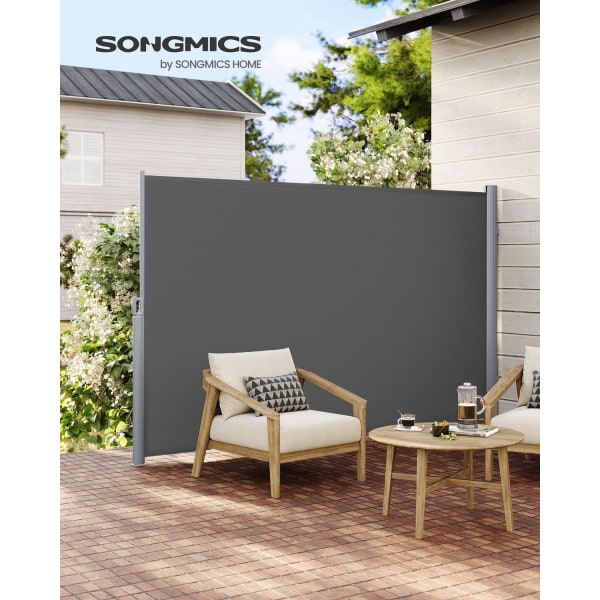 Rootz Sidefortelt Privacy Screen - Balkonskærm - Terrassevindbeskyttelse - Nem montering - Aluminiumsramme - Polyesterstof - 160cm x 300cm x 200cm