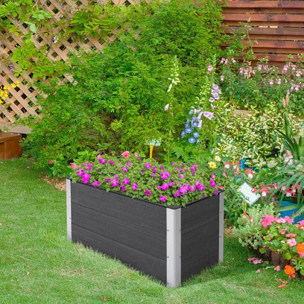 Rootz Planteringslåda - Blomkruka - Blomlåda - WPC/Aluminium - 100 x 50 x 50 cm