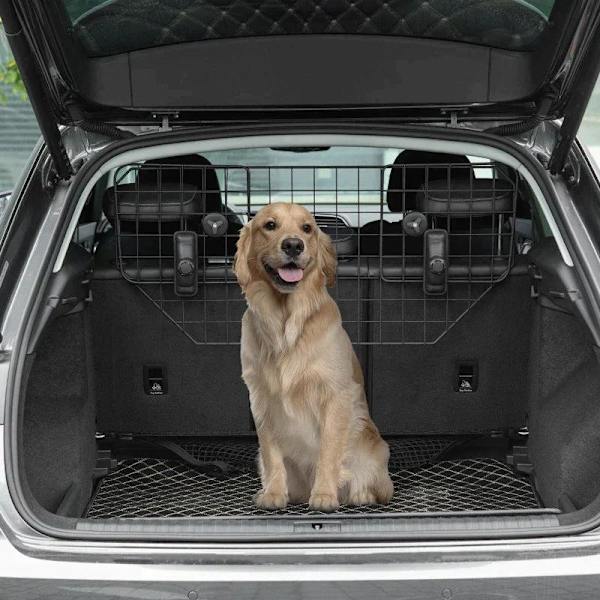 Rootz Dog Guard - Car Universal Trunk Guard - Dog Guard Divider - Justerbar - Metal - Sort - (90-120) x 40,5 cm