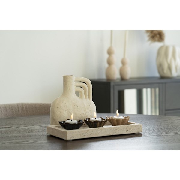 Rootz -uppsättning av 3 keramiska skålar - beige/brun bordsartiklar - skåluppsättning - hållbar design - Ø8,5 cm x 3,5 cm