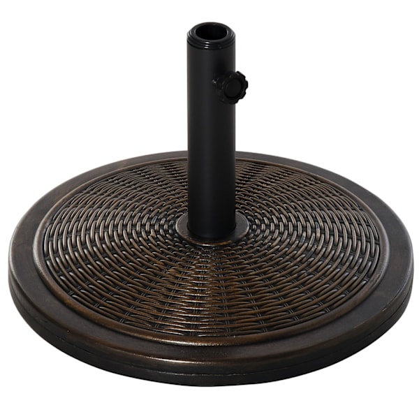 Rootz HDPE Parasol Base - Paraply Stand - Uteplatser - Paraply Holder - Stable & Secure - Ø 48 x 34 cm, 14 kg, Brown Rattan Look