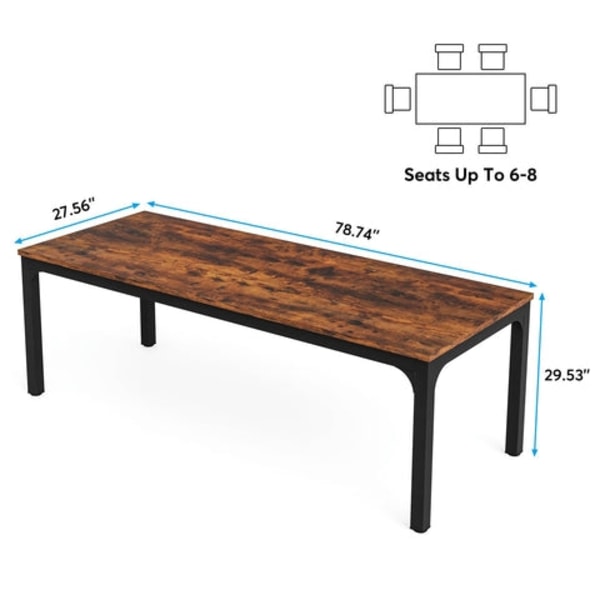 Rootz Spisebord - Rektangulært Bord - Alsidigt spisebord - Rigelig benplads - 200 cm Bredde x 70 cm Dybde x 75 cm Højde