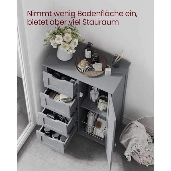 Rootz Mystical Grey Badeværelsesskab - Opbevaringsenhed - Organizer - MDF-materiale - 30 cm x 55 cm x 82 cm - Letvægts - Robust - Nem montering
