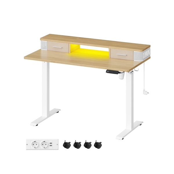 Rootz Yellow Spånpladebord - Studiebord - Skrivebord - Stålramme
