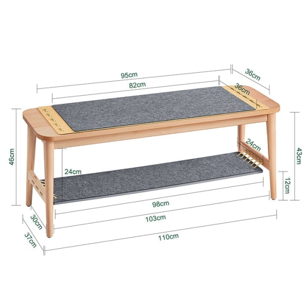 Rootz-kenkäpenkki säilytystilalla - Sisääntulopenkki - Sänkypenkki - Helppo koota - Kestävä - Ympäristöystävällinen - 110cm x 46cm x 37cm