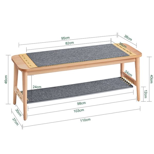 Rootz skobænk med opbevaring - Entrébænk - Sengebænk - Nem montering - Holdbar - Miljøvenlig - 110 cm x 46 cm x 37 cm
