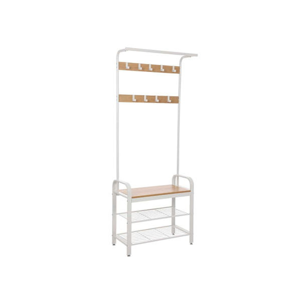 Rootz moderne garderobe med jerntræk - knagerække i industriel stil - Entrémøbler - Spånplade og jern - 72 cm x 33,7 cm x 183 cm