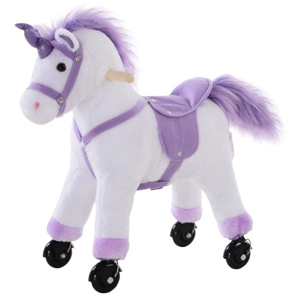 Rootz Kids Walking Horse - Vildthest - Ridehest - Ridning - Unicorn Horse - Lilla - 55 x 23 x 60 cm