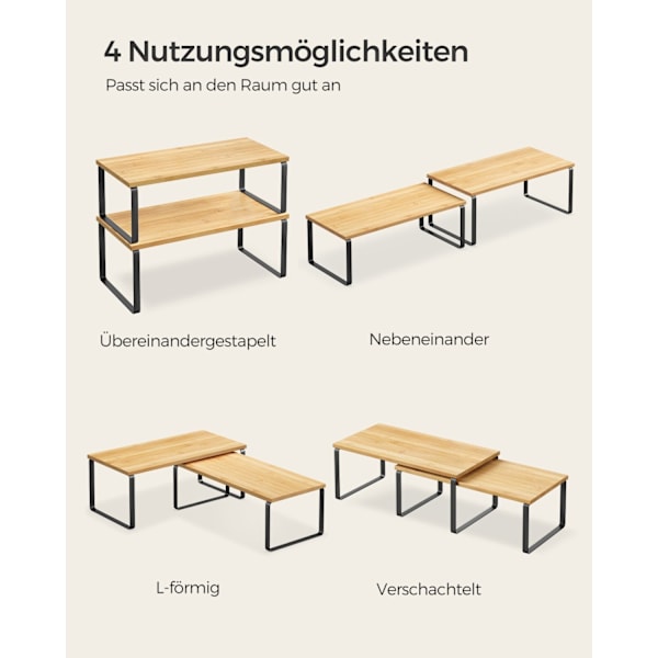 Rootz 2-delt kagerol - Bagestativ - Metaltræmateriale - Nem montering - Letvægts - Pladsbesparende - 19,5 cm x 39,7 cm x 15,5 cm