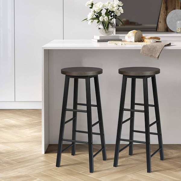 Rootz Industrial Bar Pall - Bänkpall - Metallpall - Robust stålram - Mångsidig design - Komfortegenskaper - 71 cm Sitthöjd x 30 cm Sitsdiameter
