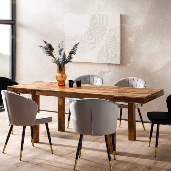 Rootz Rectangular Dining Table - Timeless Design - Solid Wood Table - sträcker sig till 200 cm - Sits 10 - 200 cm x 80 cm x 76 cm