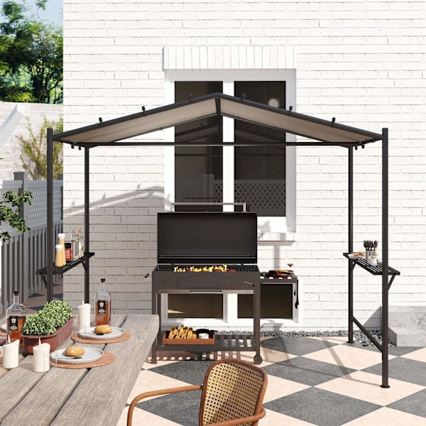 Rootz Grill Tält Gazebo - Pavilion Shelter - väderbeständigt tak - Skyddsdesign - 277 x 149 x 230 cm