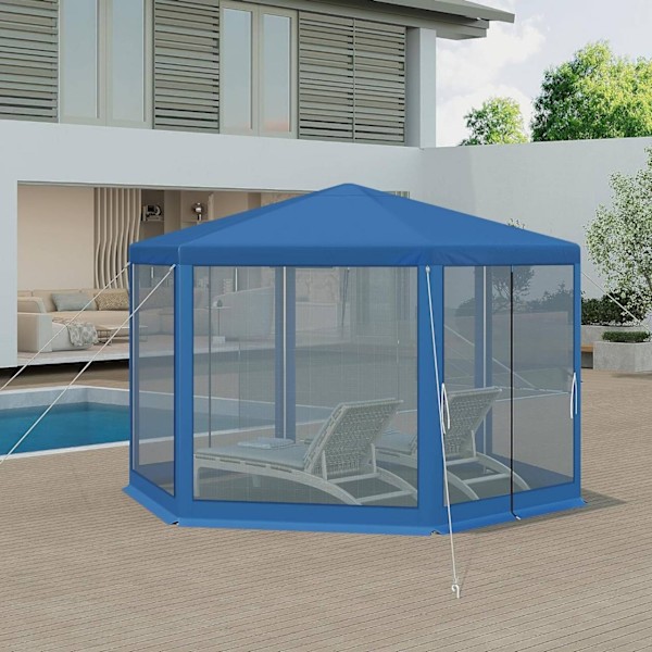 Rootz Outdoor Gazebo - Havepavillon - Beskyttende ly - UV- og skyggebeskyttelse - Åndbart myggenet - Nem montering - 380 cm x 250 cm x 328 cm