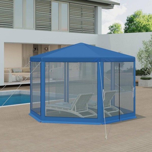 Rootz Outdoor Gazebo - Puutarhapaviljonki - Suojakatos - UV- ja varjosuoja - Hengittävä hyttysverkko - Helppo koota - 380cm x 250cm x 328cm