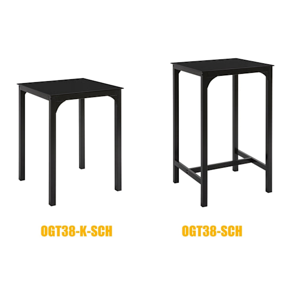 Rootz Modern Baaripöytä - Keittiöpöytä - Puutarhapöytä - Tyylikäs lasitaso - Tukeva metallirunko - Monipuolinen käyttö - 60cm x 100cm x 60cm