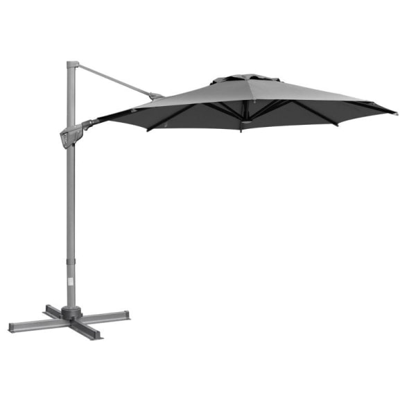 Rootz Parasol - Cantilever Parasol - Cantilever Paraply - Med 360° rotation - Cross Stand - Mørkegrå - 300L x 300W x 250H cm