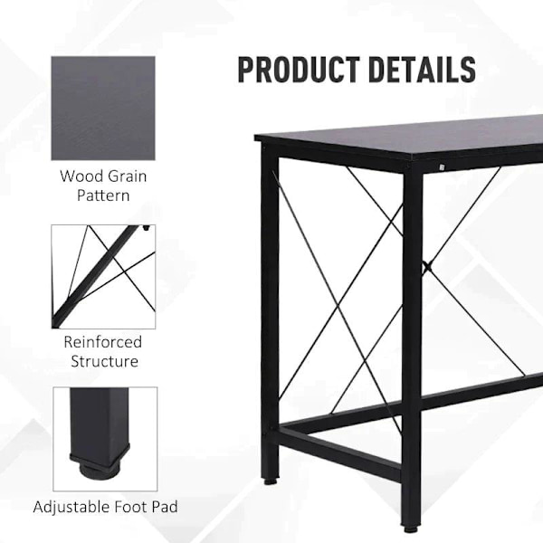 Rootz Skrivbord - Kontorsskrivbord - Spelbord - L Shape Skrivbord - Svart - 150 x 150 x 76 cm