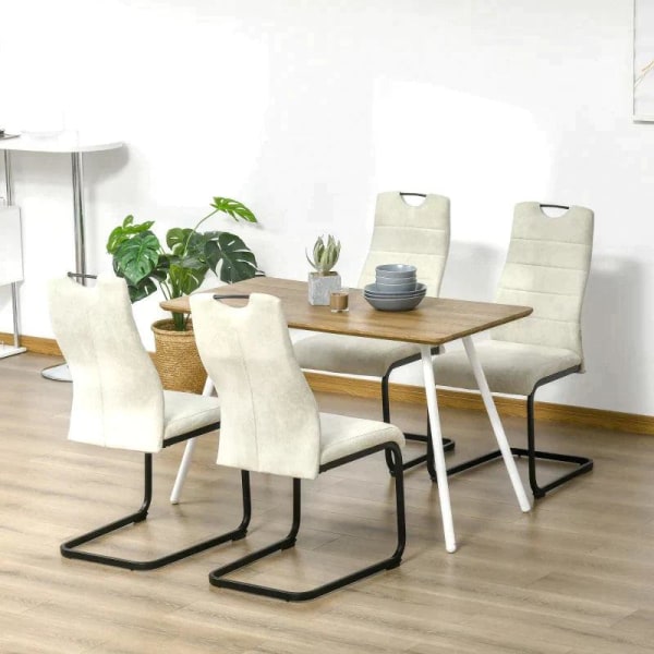 Rootz Matsalsset med 4 stolar med högt ryggstöd - polyester + st
