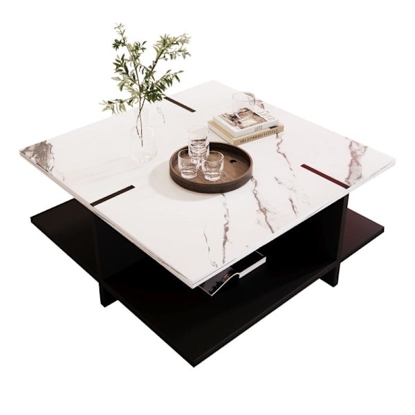 Rootz Square Sofabord - Stuebord - Centerstykke - Generøs opbevaring - 72L x 72W x 31,5H cm