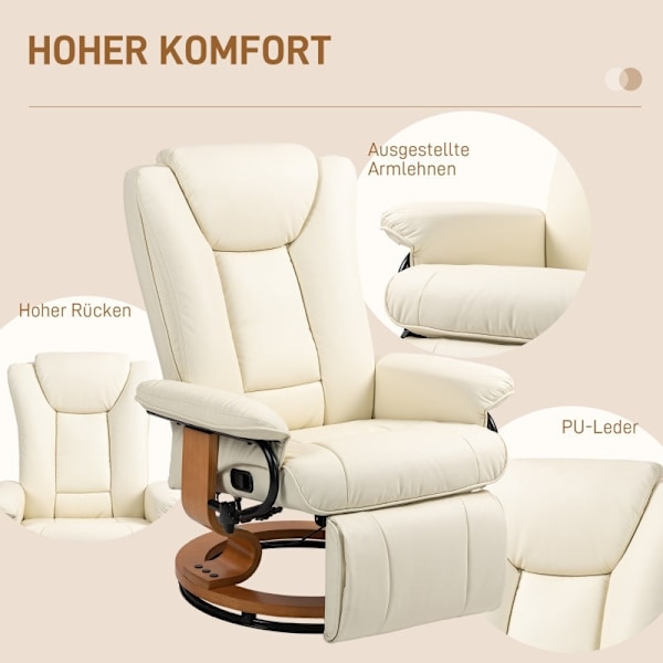 Rootz Relax Chair - TV-nojatuoli - Keinonahkainen lepotuoli - Kompakti lepotuoli - 78cm x 88cm x 103cm