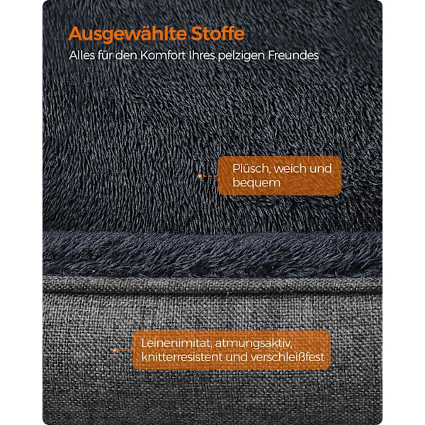 Rootz Dog Bed - Lemmikin sänky - Pehmustettu matto - Pellavajäljitelmä - Pehmopehmuste - Liukumaton kangas - 60 cm x 50 cm x 21 cm