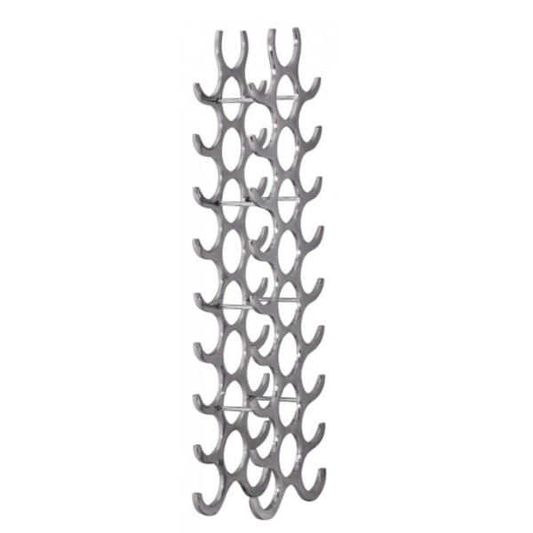Rootz Design -viiniteline - Pulloteline - Viiniteline 27 pullolle - Alumiini - Hopea