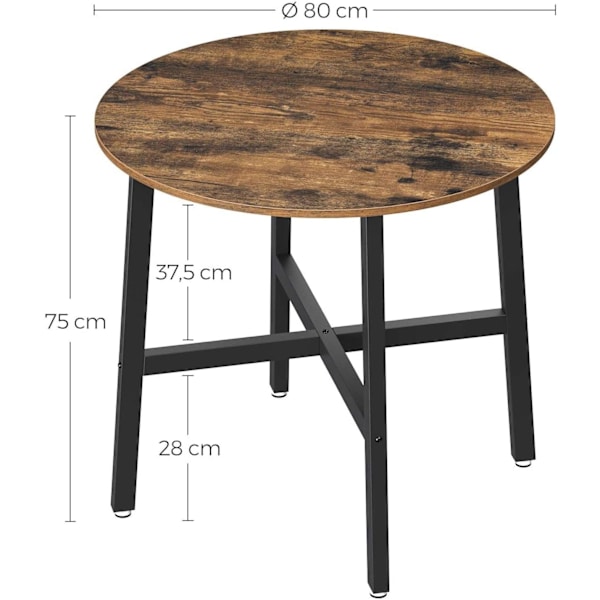 Rootz Matbord litet - Köksbord - Industriellt - 80 x 80 x 75 cm