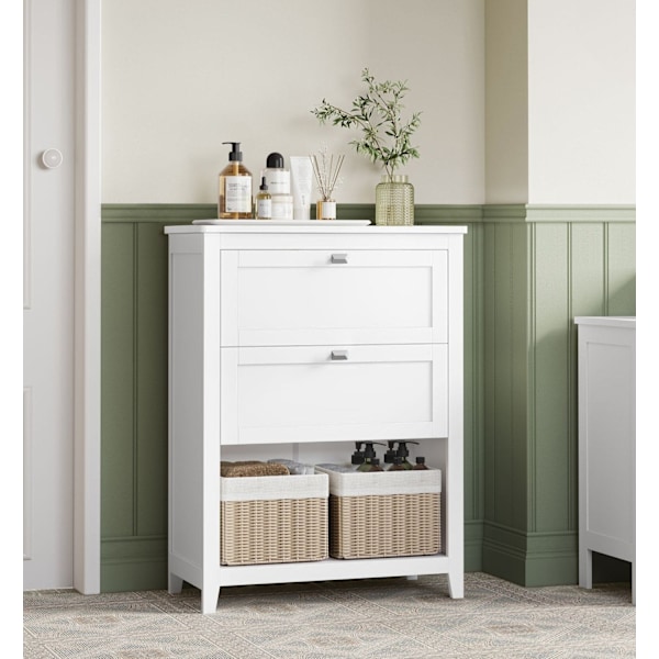 Rootz Badeværelsesopbevaring - Vanity Organizer - Skab med justerbare hylder - Cloud White - 60cm x 40cm x 80cm