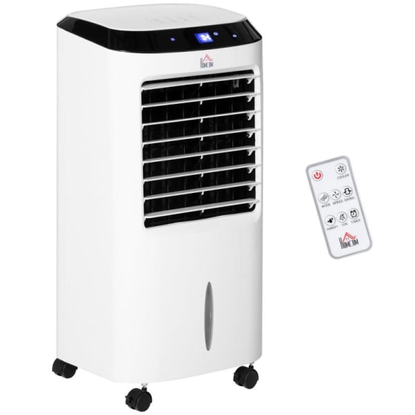 Rootz Air Cooler - Mobil luftkonditionering - Med luftfuktning - Vattenkylande luftkonditionering - 8h Timer Fjärrkontroll - Vit/Svart - 38,2 x 31,6 x