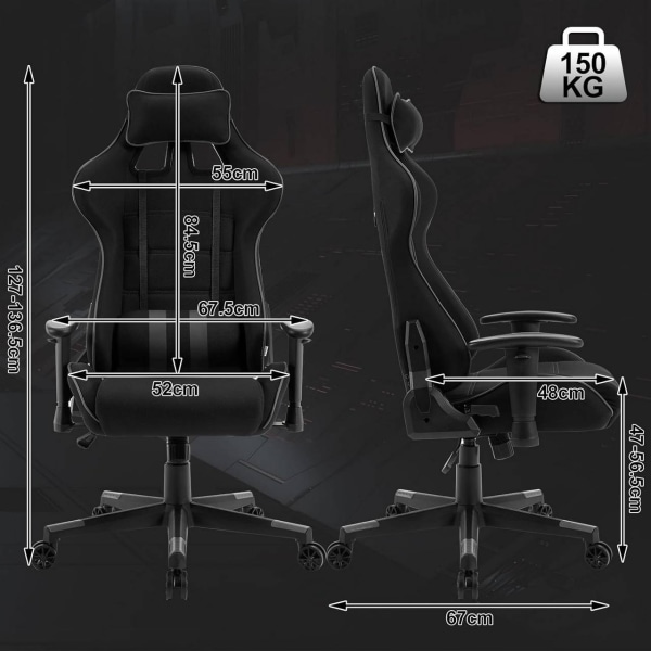 Rootz Ultimate Gaming Chair - Ergonomisk kontorsstol - Andningsbar skrivbordsstol - Meshtyg - Förbättrat hållningsstöd - Justerbar design - Hållbar ko