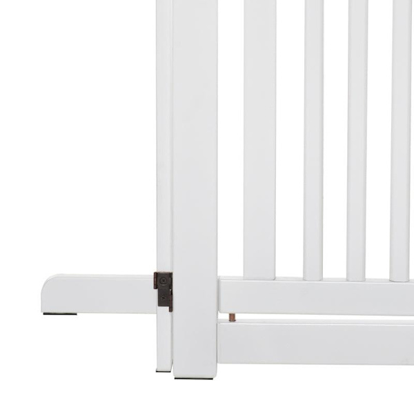 Rootz Træspærre - Fritstående Hundeport - Dørport - Justerbar Hundelåge - Foldbar Trappeport - Hvid - 155 x 1,5 x 76 cm