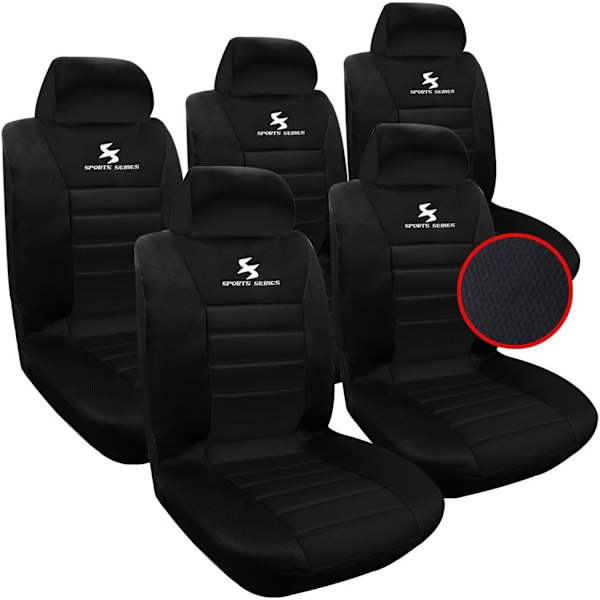 Rootz bilstolsöverdrag - Fordonskuddskydd - Autosätesskydd - Sätessköld - Klädselskydd - Stolskinn - Bilmatta - Svart - 22,4x15,7x6,7 tum