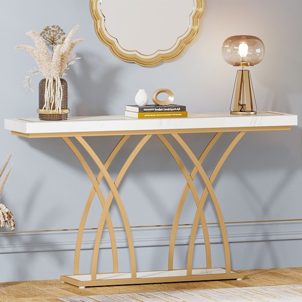 Rootz Chic Gold Konsolbord - Gangbord - Sofabord - Luksuriøst design -140cm L x 30cm B x 80cm H