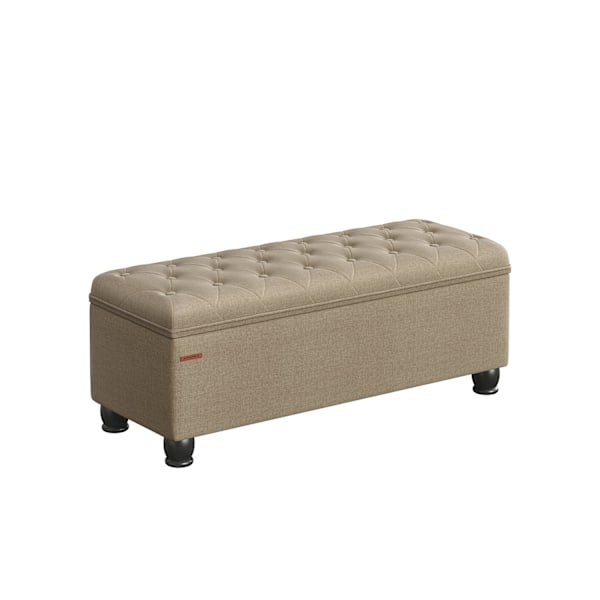Rootz opbevaring osmannisk bænk - Camel Brown - Fodstøtte - Trunk - MDF og skum - 45 cm x 118 cm x 45 cm - 150 kg Kapacitet