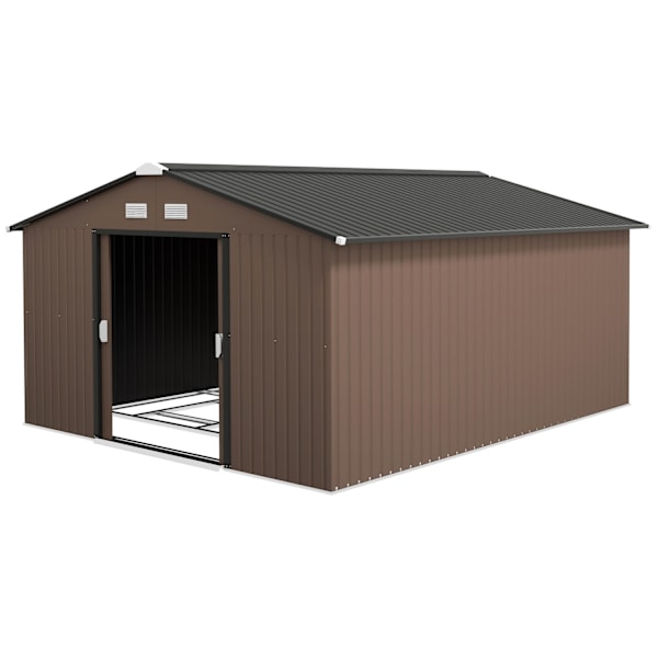 Rootz Tool Shed - Weatherfast Garden Shed - Stålopbevaring - Ventileret - 340 cm x 386 cm x 200 cm