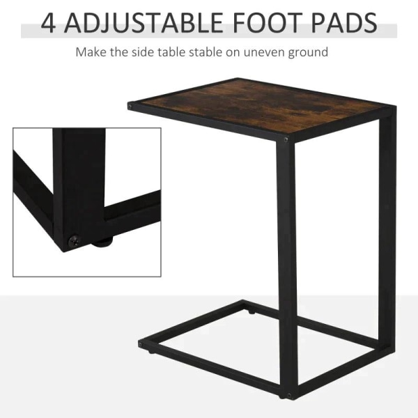 Rootz sidobord - C-format sidobord - Soffbord - Ståbord - Metall Mdf - Rustik brun - 40,6 x 50,8 x 64,2 cm