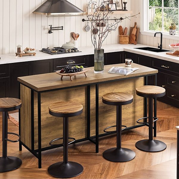 Rootz Dresser Buffet - Keittiösaari - Keittiökaappi - Monipuolinen säilytystila - Säädettävä hylly - Tilava muotoilu - MDF ja metallirunko - 170cm x 8