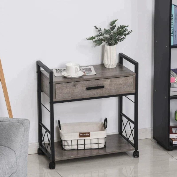 Rootz Sidebord - Sidevognsbord - Serveringsvogn - Køkkenvogn - Køkkenvognsbord - Sofabord - 60 x 30 x 65 cm
