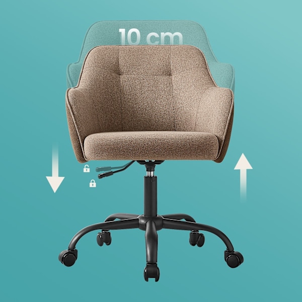 Rootz Office Chair - Drejestol - skrivebordsstol - Ergonomisk komfort - 64 cm x 64 cm x (83-93) cm - mørkebrun