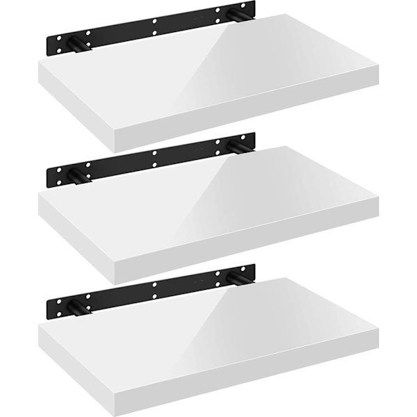 Rootz Set med 3 vägghyllor - Displayhyllor - Förvaringsställ - Slitstark MDF och PVC - Mångsidig och enkel installation - Modern design - 25 cm till 1