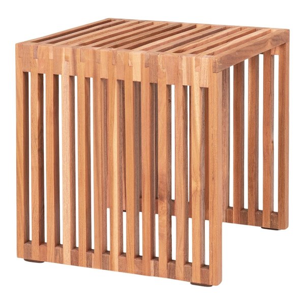 Rootz pego sidobord - teak träbord - träändbord - naturlig finish - 40 cm x 40 cm x 40 cm
