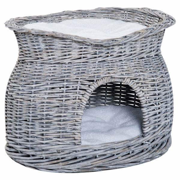 Rootz Cat House - Grå - Plys, bomuld, flet - 22,04 cm x 14,57 cm x 15,75 cm