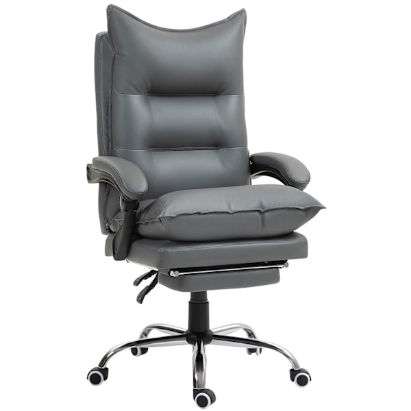 Rootz Ergonomic Office Stol - Justerbar skrivebordsstol - Komfortabelt arbejde siddepladser - faux læder - 66L x 72W x 122-130H cm