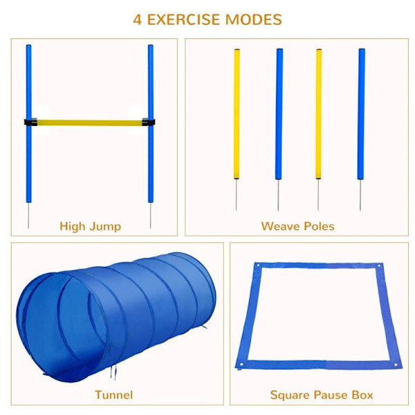 Rootz Dog Agility Tunnel - Gul, Blå - Pe, Polyester - 58,26 cm x 60 cm x cm