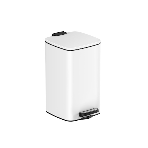 Rootz White Kosmetikspand - Makeup Organizer - Badeværelset skraldespand - Stål ydre beholder - PP plastik Indvendig spand - ABS plastik Base - 23,9 c