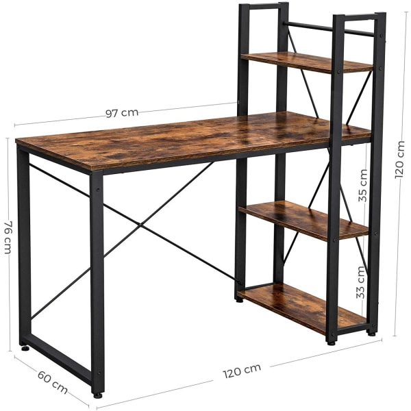 Rootz Bureau - Teollinen työpöytä - Vintage pöytä - Pöydät - 120 x 60 x 120 cm